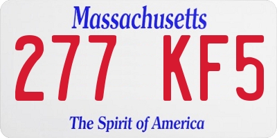 MA license plate 277KF5