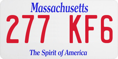 MA license plate 277KF6