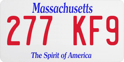 MA license plate 277KF9