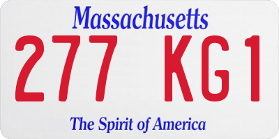 MA license plate 277KG1