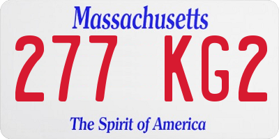 MA license plate 277KG2