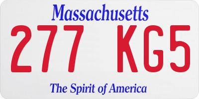 MA license plate 277KG5