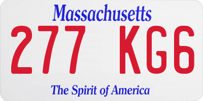MA license plate 277KG6