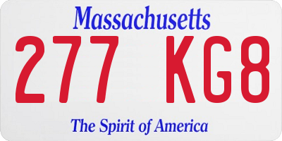 MA license plate 277KG8