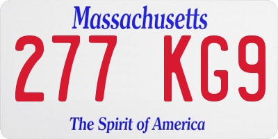 MA license plate 277KG9