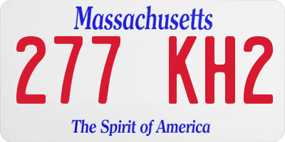 MA license plate 277KH2
