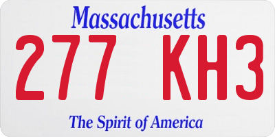 MA license plate 277KH3