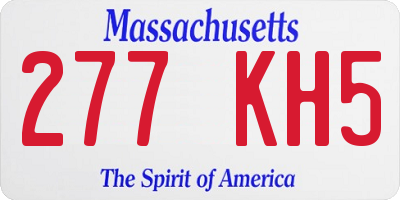 MA license plate 277KH5