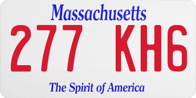 MA license plate 277KH6