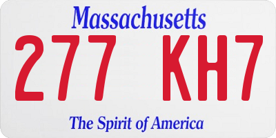 MA license plate 277KH7