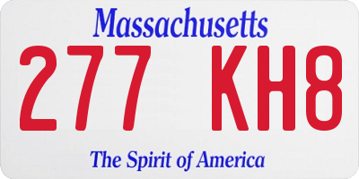 MA license plate 277KH8