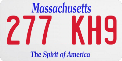 MA license plate 277KH9