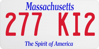 MA license plate 277KI2