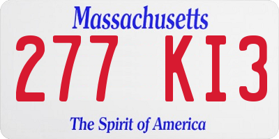 MA license plate 277KI3