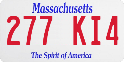MA license plate 277KI4