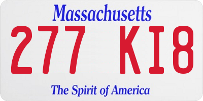 MA license plate 277KI8
