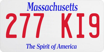 MA license plate 277KI9