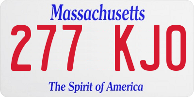 MA license plate 277KJ0