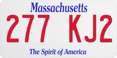 MA license plate 277KJ2