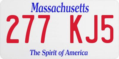 MA license plate 277KJ5