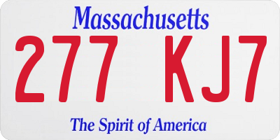 MA license plate 277KJ7