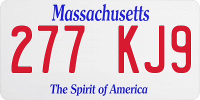 MA license plate 277KJ9
