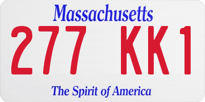 MA license plate 277KK1