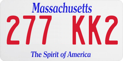 MA license plate 277KK2