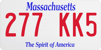 MA license plate 277KK5