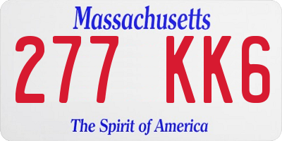 MA license plate 277KK6