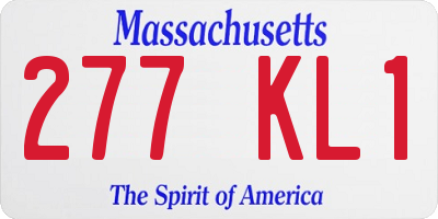 MA license plate 277KL1