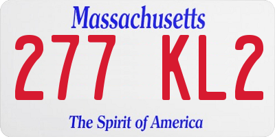 MA license plate 277KL2