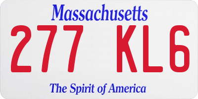 MA license plate 277KL6