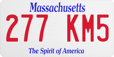 MA license plate 277KM5