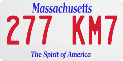 MA license plate 277KM7