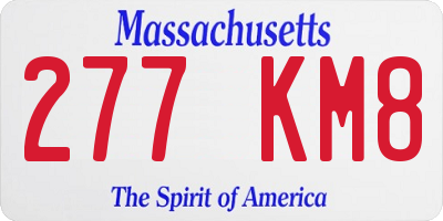 MA license plate 277KM8