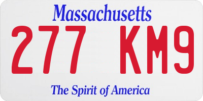 MA license plate 277KM9
