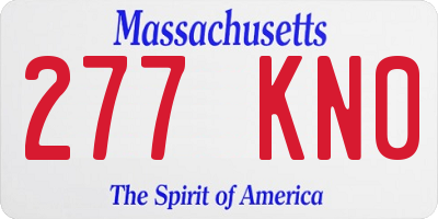 MA license plate 277KN0
