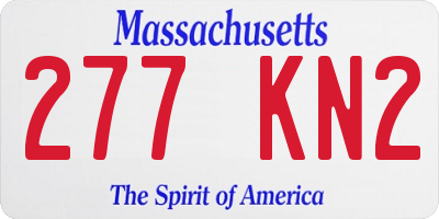 MA license plate 277KN2