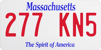 MA license plate 277KN5