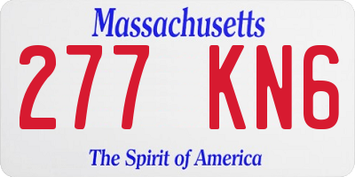 MA license plate 277KN6