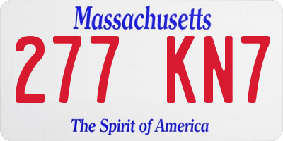 MA license plate 277KN7