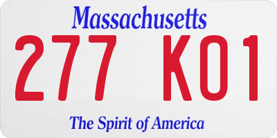 MA license plate 277KO1