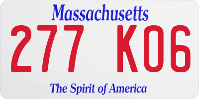 MA license plate 277KO6