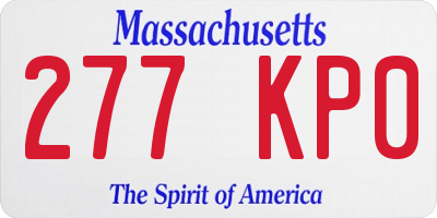MA license plate 277KP0