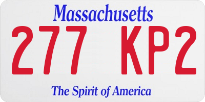 MA license plate 277KP2