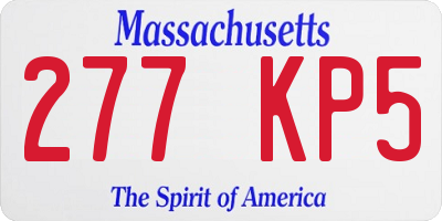 MA license plate 277KP5