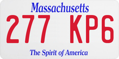 MA license plate 277KP6