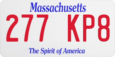MA license plate 277KP8