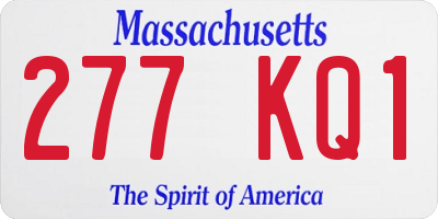MA license plate 277KQ1